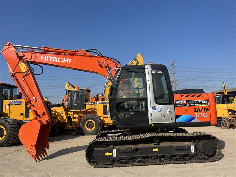 12 طن حفرة هيتاشي ZX120 المستخدمة اليابان أصل حفرة هيتاشي ZX120 التعدين المستخدمة