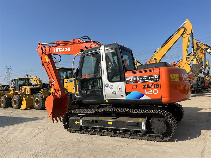 12 طن حفرة هيتاشي ZX120 المستخدمة اليابان أصل حفرة هيتاشي ZX120 التعدين المستخدمة