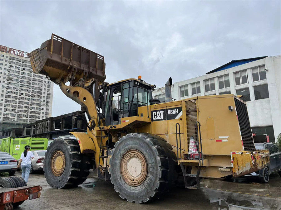 اللون الأصلي CAT 986H محمول العجلات الأمامية المحرك القوي C15