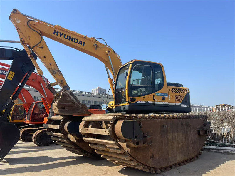 الحفارة الهوائية الأصلية المستخدمة هيونداي R150LC-9 حفرة هيونداي 15 طن
