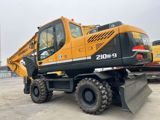 النوع المتحرك حفرة Hyundai R210W-9 ذات عجلات مستعملة 21 طن حفرة Hyundai ذات عجلات مستعملة