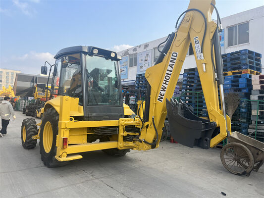 لودر حفار New Holland LB95B-4PT مستعمل مع جرافة متعددة الأغراض 4 في 1، وأدوات تحكم تجريبية، وكابينة ROPS/FOPS مغلقة